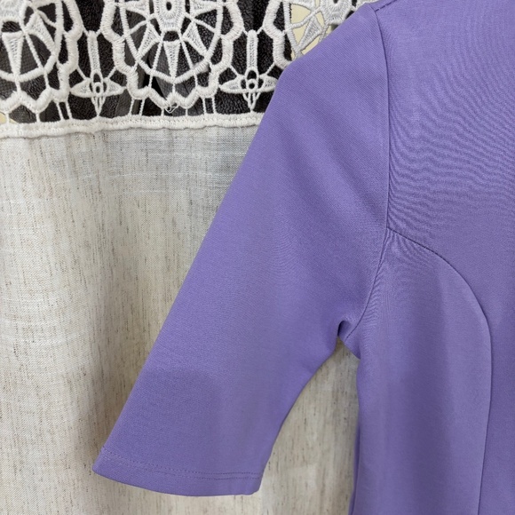 Brigitte Brianna Woman’s  NWT Pleated  Short Sleeve Flare Dress  Purple  Size S - Picture 5 of 6